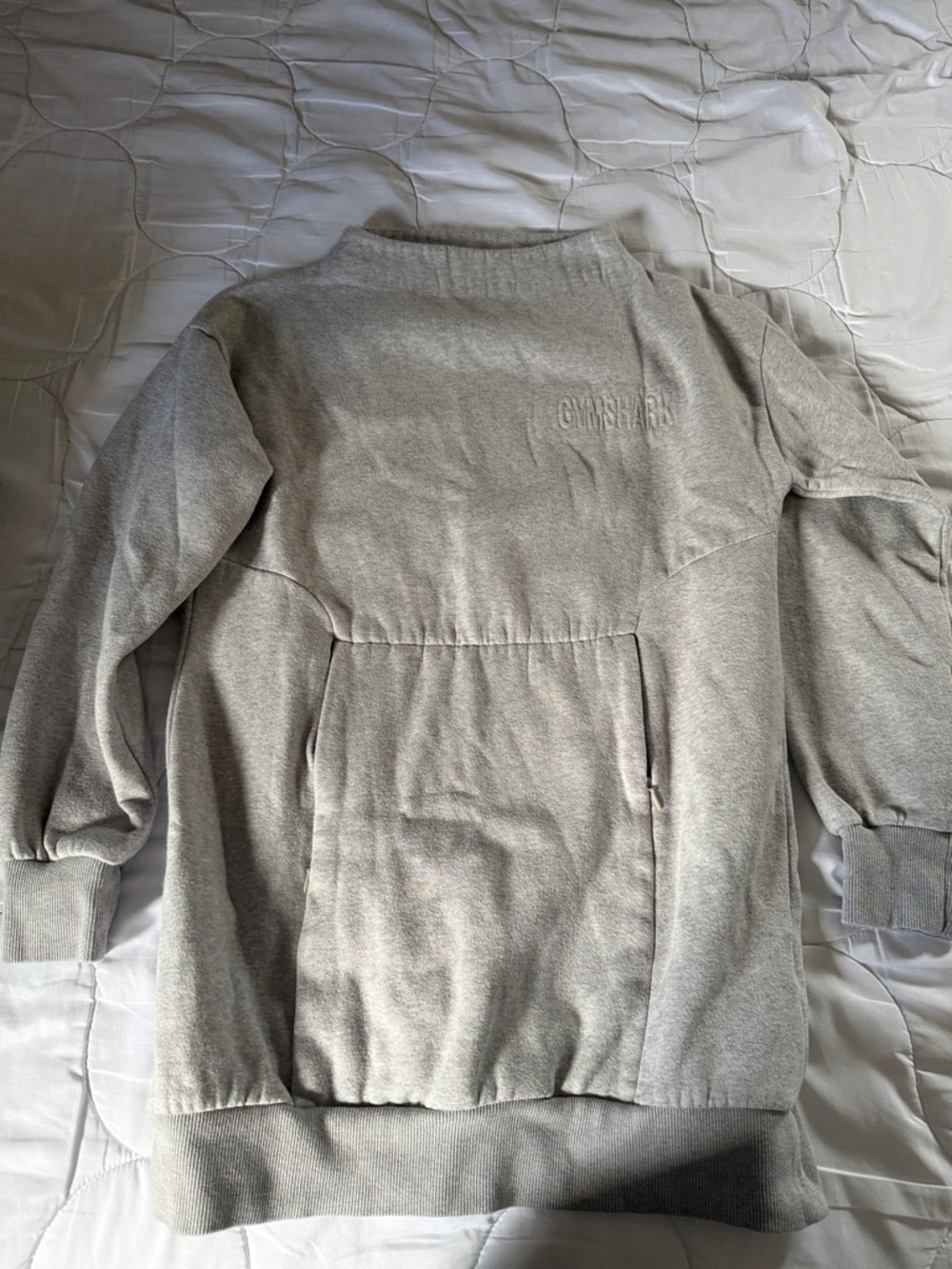 Gymshark So Soft Grey Mock Neck Sweatshirt Dress Oversized Comfort‎ Size M